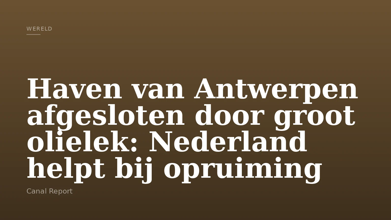 Haven van Antwerpen afgesloten door groot olielek: Nederland helpt bij opruiming