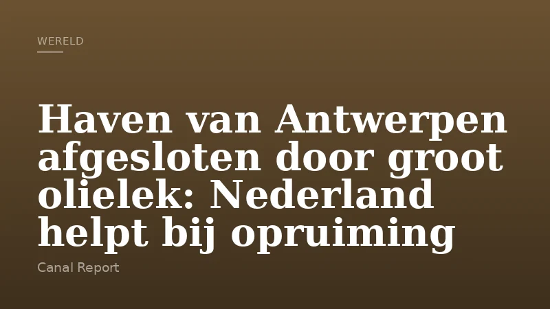 Haven van Antwerpen afgesloten door groot olielek: Nederland helpt bij opruiming