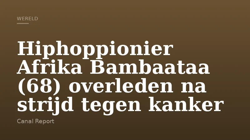 Hiphoppionier Afrika Bambaataa (68) overleden na strijd tegen kanker