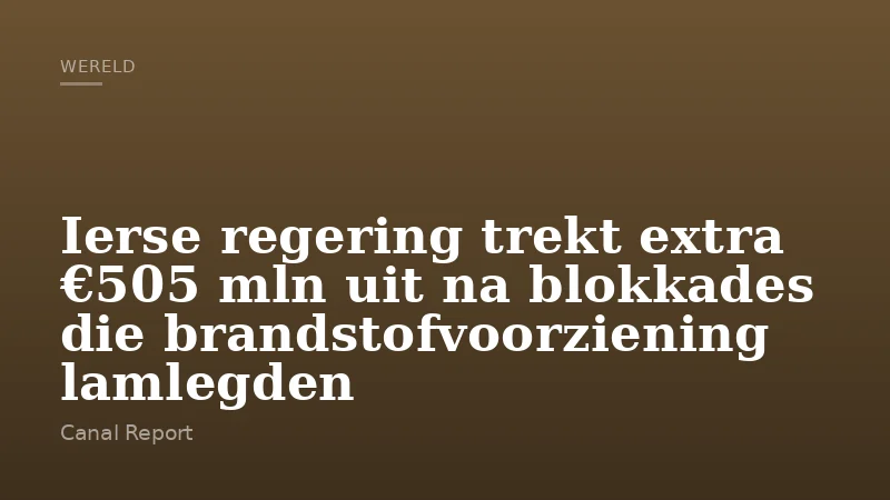 Ierse regering trekt extra €505 mln uit na blokkades die brandstofvoorziening lamlegden