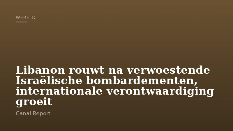 Libanon rouwt na verwoestende Israëlische bombardementen, internationale verontwaardiging groeit