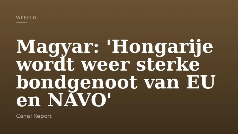 Magyar: 'Hongarije wordt weer sterke bondgenoot van EU en NAVO'