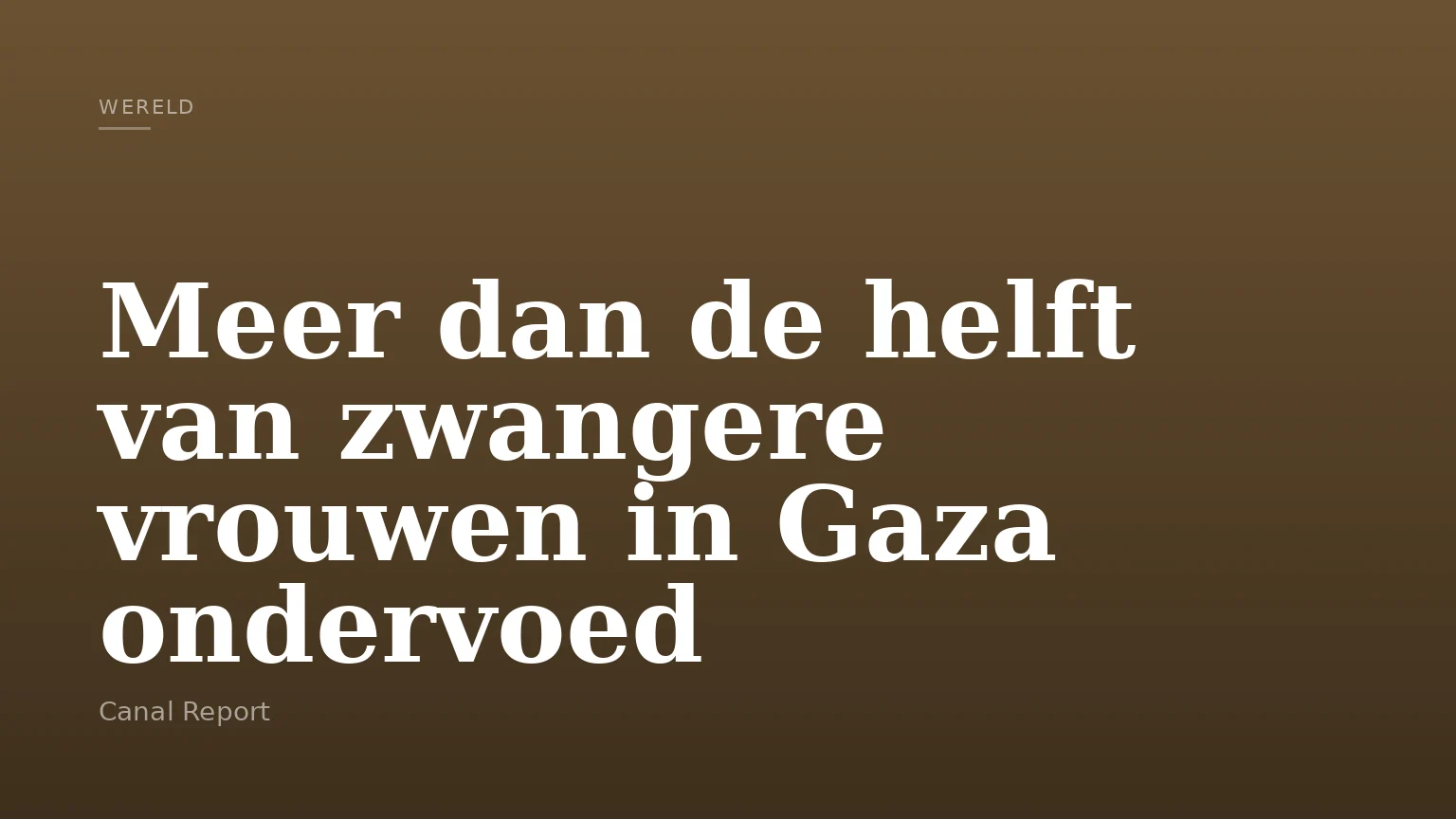 Meer dan de helft van zwangere vrouwen in Gaza ondervoed