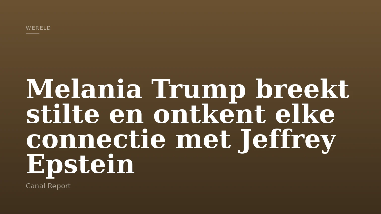 Melania Trump breekt stilte en ontkent elke connectie met Jeffrey Epstein