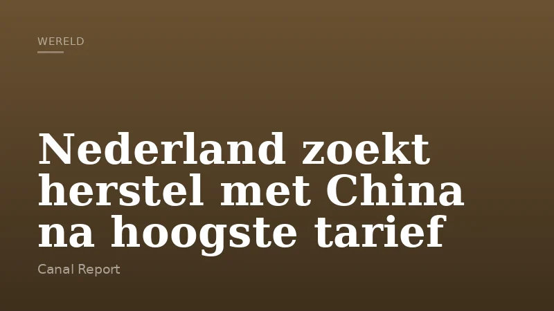 Nederland zoekt herstel met China na hoogste tarief