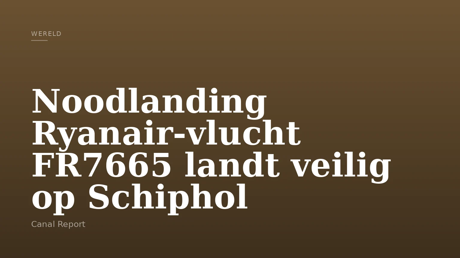 Noodlanding Ryanair-vlucht FR7665 landt veilig op Schiphol