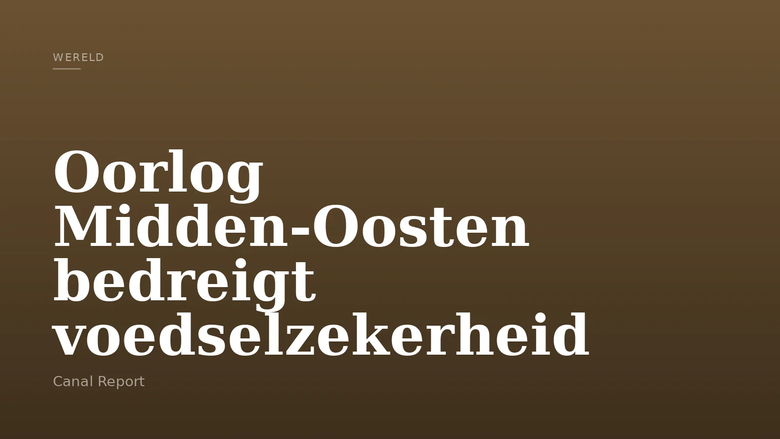 Oorlog Midden-Oosten bedreigt voedselzekerheid