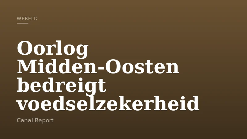 Oorlog Midden-Oosten bedreigt voedselzekerheid