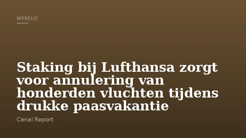 Staking bij Lufthansa zorgt voor annulering van honderden vluchten tijdens drukke paasvakantie