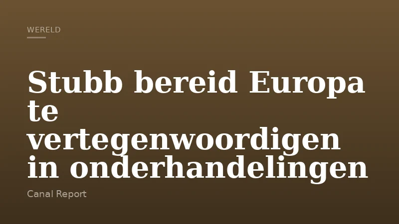 Stubb bereid Europa te vertegenwoordigen in onderhandelingen