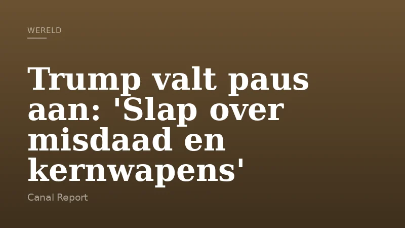 Trump valt paus aan: 'Slap over misdaad en kernwapens'