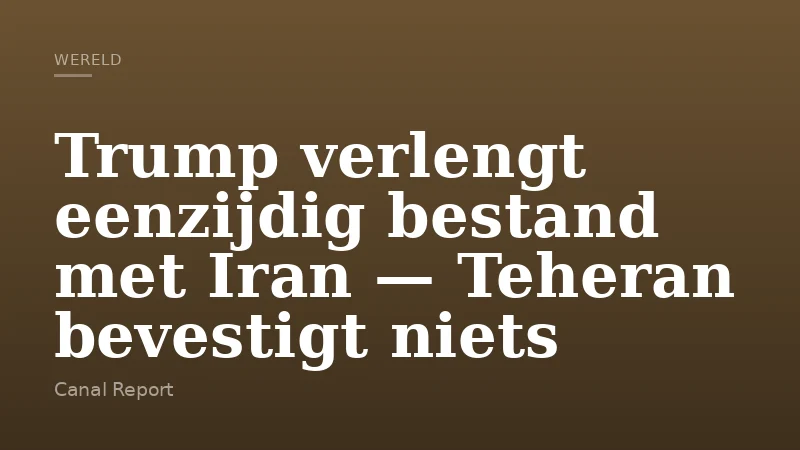 Trump verlengt eenzijdig bestand met Iran — Teheran bevestigt niets