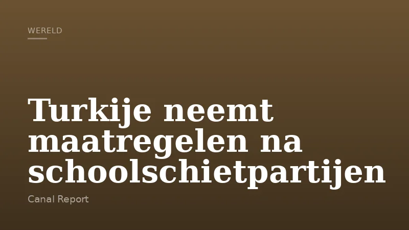 Turkije neemt maatregelen na schoolschietpartijen