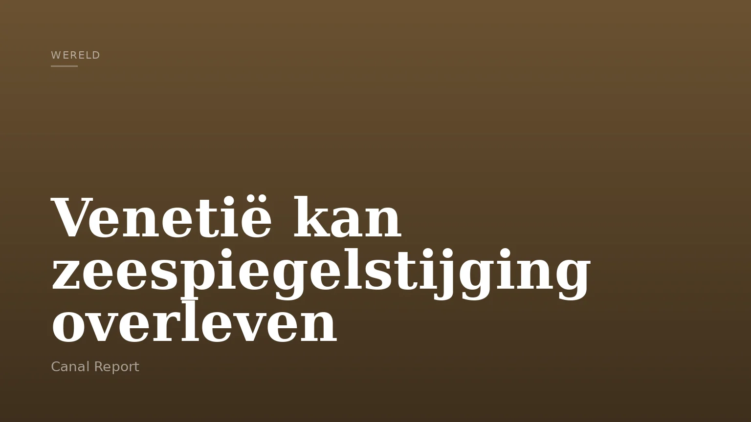 Venetië kan zeespiegelstijging overleven