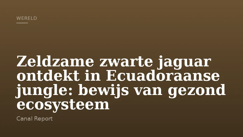 Zeldzame zwarte jaguar ontdekt in Ecuadoraanse jungle: bewijs van gezond ecosysteem